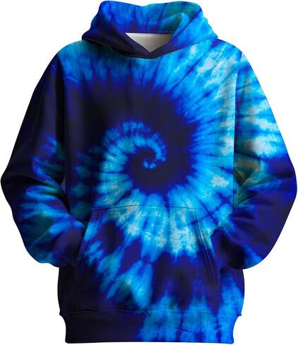 Big Kids Tie Dye Hoodies Sweatshirt for Boys Girls, Kangaroo Pocket Pullover Hooded in Saudi Arabia