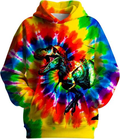 Big Kids Tie Dye Hoodies Sweatshirt for Boys Girls, Kangaroo Pocket Pullover Hooded in Saudi Arabia