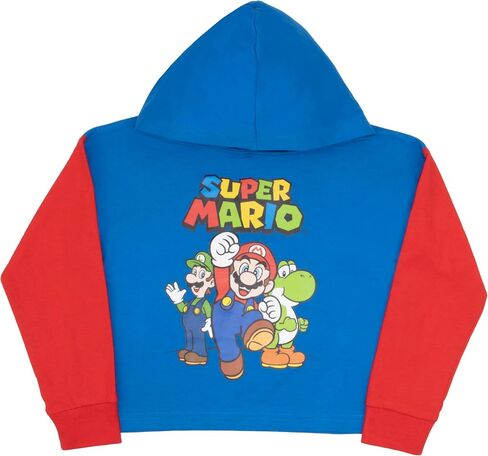 Nintendo Super Mario Bros Boys Matching Pullover Hooded Graphic Print T-Shirt and Jogger Pants 2-Piece Bundle Set for Kids in Saudi Arabia