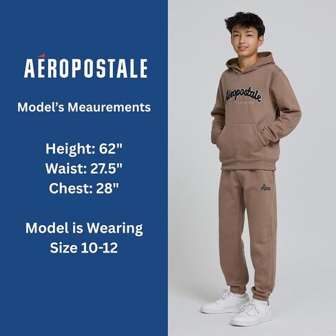 AEROPOSTALE Boys 2 Piece Outfit - Pullover Hoodie and Athletic Pants, Youth Jogger Sweatpants and Sweatshirt, Sizes 4-12 in Saudi Arabia