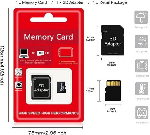128GB TF Memory Card Ultra High Speed, C10 U3 SD Card for Camera Computer Tablet Mobile Phone Drone in Kuwait