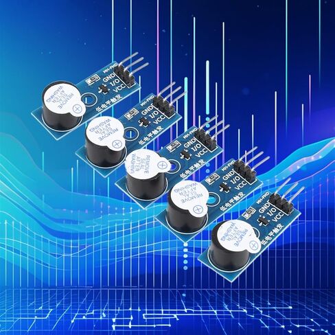 5PCS Active Buzzer Module DIY Kit 3.3V-5V Buzzer Module Low Level Trigger Buzzer Alarm Beeper Module Electronic Component in Saudi Arabia