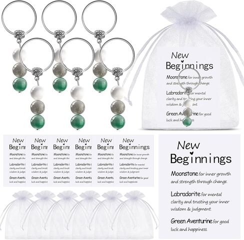 Sureio 6 Set Crystal Keychain Gift for New Beginnings, Women New Beginnings Gifts Going Away Coworker, Inspirational Encouragement for Friend Divorce Breakup Get Well Christmas in Kuwait