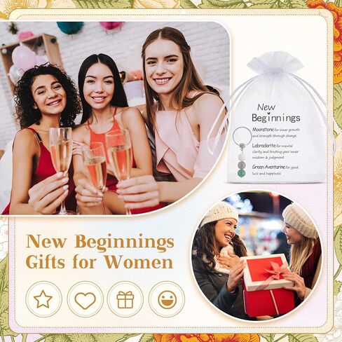Sureio 6 Set Crystal Keychain Gift for New Beginnings, Women New Beginnings Gifts Going Away Coworker, Inspirational Encouragement for Friend Divorce Breakup Get Well Christmas in Kuwait