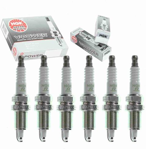 6 pc NGK V-Power Spark Plugs compatible with BMW 325i 2.5L L6 1987-1993 in Saudi Arabia