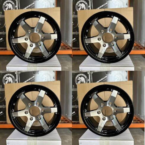 Generic 15x5 5x4.5 Black Machine Faced Trailer Wheel 5 Lug Trailer Rim(SET of 4) in Saudi Arabia