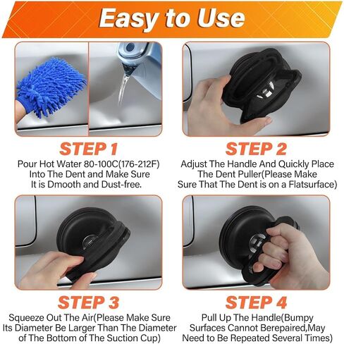 7-Piece Dent Puller Kit – Heavy Duty Car Dent Puller & Dent Remover Tool for Vehicles, Auto Body Dent Repair Kit, DIY Multi-Use Dent Removal Kit for Paintless Dent Repair, Glass, Tiles, Screens in Saudi Arabia