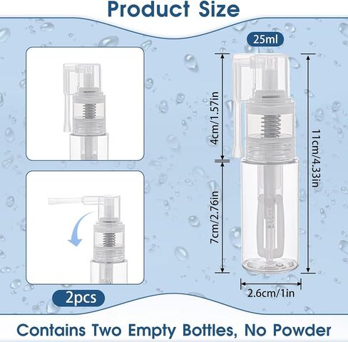 2 Pcs Empty Powder Spray Bottle for Makeup, Cake Glitter, Barber, Dry Cleaning, Dusting and Crafts in Saudi Arabia
