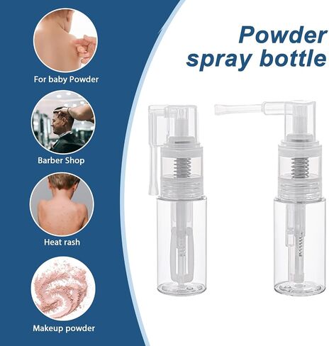 2 Pcs Empty Powder Spray Bottle for Makeup, Cake Glitter, Barber, Dry Cleaning, Dusting and Crafts in Saudi Arabia