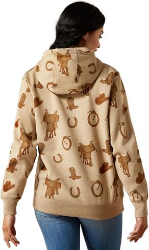 ARIAT Womens Logo 2.0 Printed Hoodie Athletic Outerwear Casual - Red in Saudi Arabia