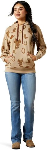 ARIAT Womens Logo 2.0 Printed Hoodie Athletic Outerwear Casual - Red in Saudi Arabia