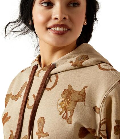 ARIAT Womens Logo 2.0 Printed Hoodie Athletic Outerwear Casual - Red in Saudi Arabia