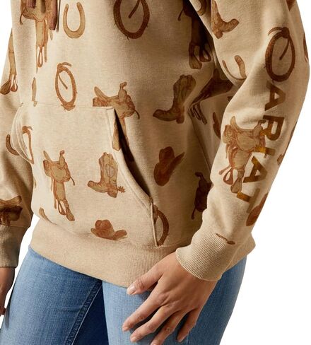 ARIAT Womens Logo 2.0 Printed Hoodie Athletic Outerwear Casual - Red in Saudi Arabia