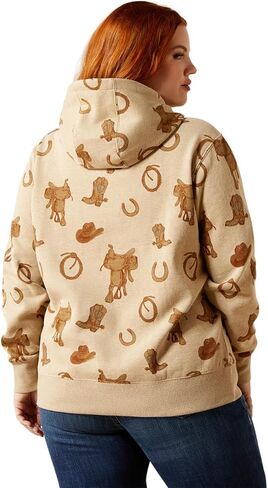 ARIAT Womens Logo 2.0 Printed Hoodie Athletic Outerwear Casual - Red in Saudi Arabia