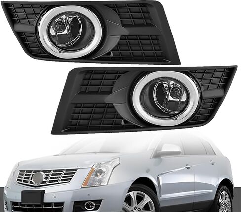 1 Pair Front Fog Lights Replacement for SRX 2010-2016 Left and Right Side with Bezel Switch Fog Light Lamps in Saudi Arabia