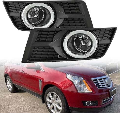 1 Pair Front Fog Lights Replacement for SRX 2010-2016 Left and Right Side with Bezel Switch Fog Light Lamps in Saudi Arabia