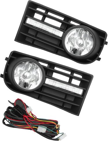 مجموعة مصابيح الضباب الأمامية من Motoforti متوافقة مع VW Golf Mk5 Rabbit 2006-2009، بلاستيك أسود متين مع LED يدوم طويلاً in Saudi Arabia