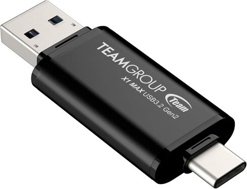 TEAMGROUP X1 256GB USB 100MB/s 3.2 Gen 1 Type A & Type C (3.1/3.0) OTG Dual Interface USB Flash Drive Data Storage Memory Stick Compatible with Smartphone/Tablet/Laptop/PC/MacBook TX13256GC01 in Saudi Arabia