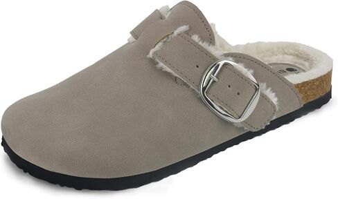 Sweechee Women's Cork Footbed Clogs with Soft Fur Lining, Comfortable Shearling Slippers Women's for Winter in Kuwait