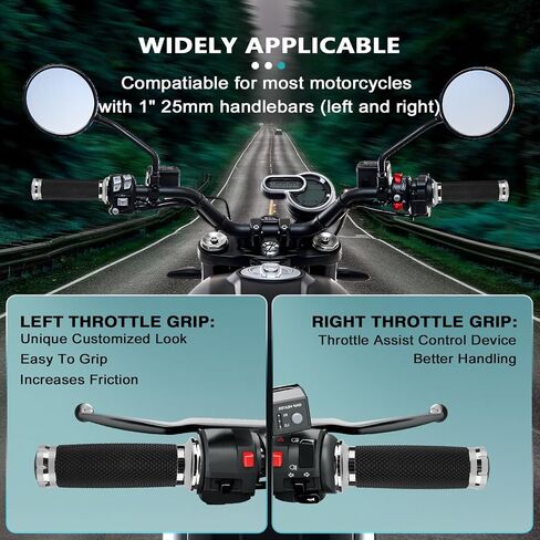 1 بوصة/25 مم مقابض مقود الدراجة النارية مقبض خانق عالمي لدراجة Harley Davidson Dyna Sportster 883 1200 Road King Electra Glide Softail Touring in Kuwait