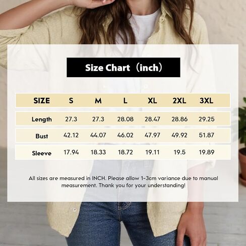 Women’s Blouse Casual Long Sleeve Button Down Lightweight Loose Fit Collared Shirt for Summer Beach Vacation Office in Saudi Arabia
