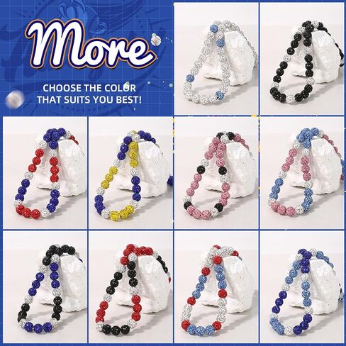 Baseball Beaded Necklace for Men,Baseball Necklace Gifts,Diamond Rhinestone Discoball bead necklace,Chain Necklace Gifts for Baseball Player Team Lovers in Saudi Arabia