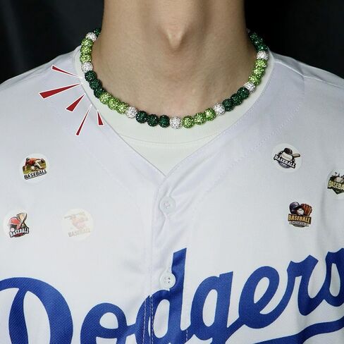 Baseball Beaded Necklace for Men,Baseball Necklace Gifts,Diamond Rhinestone Discoball bead necklace,Chain Necklace Gifts for Baseball Player Team Lovers in Saudi Arabia