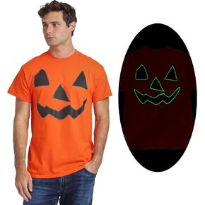 تي شيرت Jack O'Lantern Halloween Pumpkin رجالي برتقالي بأكمام قصيرة in Kuwait