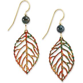 Silver Forest Earrings - open leaf fall colors in Saudi Arabia