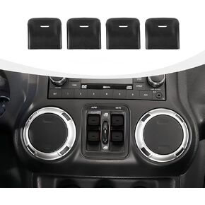 4PCS Aluminum Alloy Center Console Window Switch Cover Interior Trim Kits Window Switch Button Trim Decor Compatible with Jeep Wrangler JK JKU 2012-2017 (Pink) in Saudi Arabia