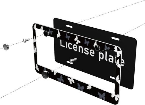 German License Plate Frame - 1 Pack Germany Flag License Plate Frames Personalized Car Plate Holders Covers Design Fits for Men Women Generic Universal US-Canada 4 Hole in Saudi Arabia