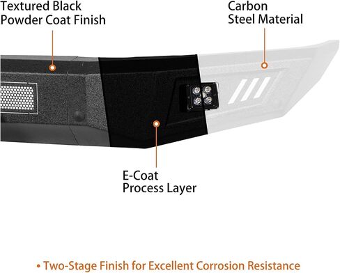 Hooke Road 2015 F150 Front Bumper w/LED Lights for 2015 2016 2017 Ford F-150 (Excluding Raptor), Full-Width Steel Bumper Works with OEM Tow Hooks in Saudi Arabia