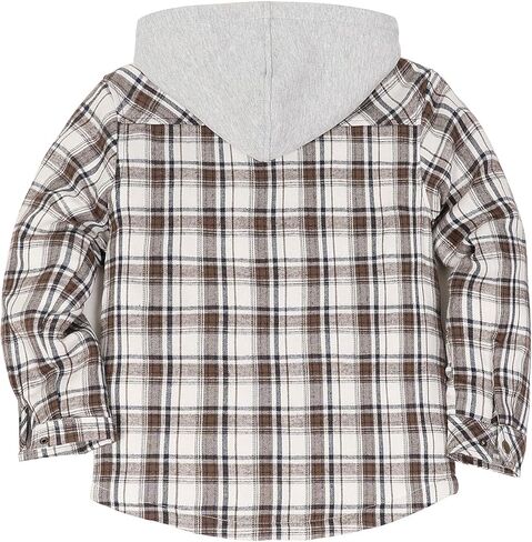 ZENTHACE Kids Quilted Lined Hooded Flannel Jacket, Winter Warm Snap Button Coat for Boys Girls,Lightweight Thermal Outerwear in Saudi Arabia