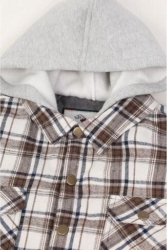 ZENTHACE Kids Quilted Lined Hooded Flannel Jacket, Winter Warm Snap Button Coat for Boys Girls,Lightweight Thermal Outerwear in Saudi Arabia