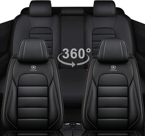 5 أغطية مقاعد لسيارة Toyota Corolla 2000-2026 أغطية مقاعد سيارة قابلة للتنفس، واقيات مقاعد السيارة مضادة للانزلاق ومقاومة للماء مع وسادة هوائية، وسادة سيارة مع جيوب تخزين (قياسي، أسود) in Kuwait