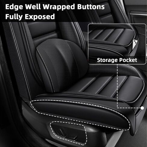 Car Seat Cover Fit for Chevy Tahoe 2000-2025,Compatible Airbag Non-Slip Waterproof Seat Cover,Car Seat Protector Premium Interior (Luxury 5 Seats,Black Green) in Kuwait