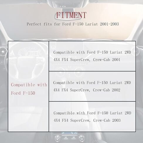 NLQR Tan Driver and Passenger Side Bottom Replacement Microfiber Leather Seat Covers Compatible with Ford F150 Lariat 2001 2002 2003 in Saudi Arabia