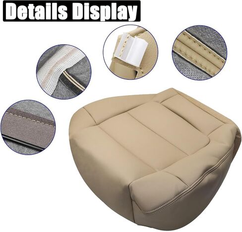 NLQR Tan Driver and Passenger Side Bottom Replacement Microfiber Leather Seat Covers Compatible with Ford F150 Lariat 2001 2002 2003 in Saudi Arabia