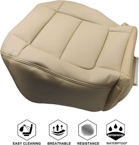 NLQR Tan Driver and Passenger Side Bottom Replacement Microfiber Leather Seat Covers Compatible with Ford F150 Lariat 2001 2002 2003 in Saudi Arabia