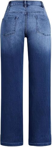 Wide Leg Jeans for Women Low Rise Baggy Stretchy Elastic Waist Cute Y2k Flare Bootcut Boyfried Mom Denim Pants in Saudi Arabia