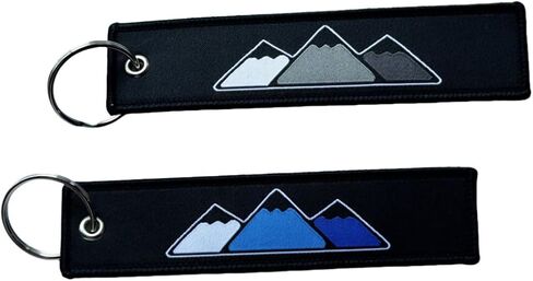 2PCS Tri-Color Embroidered Tri Mountain Fabric Tag Keyring Keychain Compatible with Toyota Tacoma TRD 4Runner Tundra RAV4 in Saudi Arabia