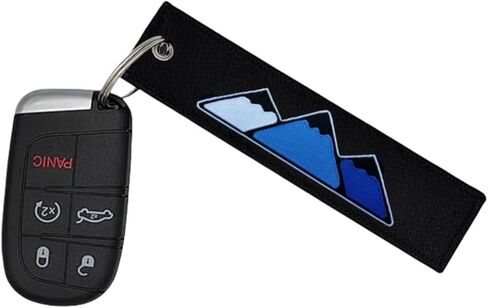 2PCS Tri-Color Embroidered Tri Mountain Fabric Tag Keyring Keychain Compatible with Toyota Tacoma TRD 4Runner Tundra RAV4 in Saudi Arabia