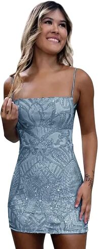 Eightale Sparkly Sequin Homecoming Dresses for Teens 2025 Short Bodycon Tight Prom Cocktail Gown 2025 in Kuwait