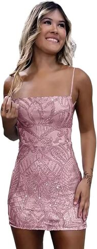 Eightale Sparkly Sequin Homecoming Dresses for Teens 2025 Short Bodycon Tight Prom Cocktail Gown 2025 in Kuwait