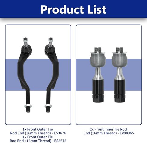 Tie Rod, Replacement For Front Steering Inner Outer Tie Rod Kit Compatible With 2003-2009 Chevrolet Trailblazer, 2003-2009 Gmc Envoy - 4 Pcs in Saudi Arabia