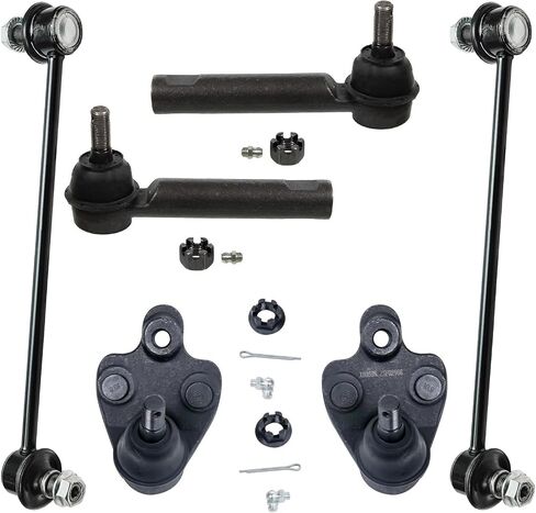 Detroit Axle - Front 6pc Suspension Kit for 09-19 Toyota Corolla, 09-14 Matrix, 09-10 Pontiac Vibe, Outer Tie Rods Lower Ball Joints Sway Bars 2009 2010 2011 2012 2013 2014 Replacement in Saudi Arabia