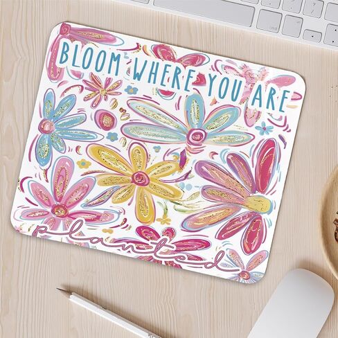 Boho Vintage Mouse Pad, Mouse Pads for Desk for Women, Coworker Leaving Gifts for Women,Wrist Rests Non-Slip Rubber Base Computer Mouse Pads for Wireless Mouse， 9.5 x 7.9 Inch in Kuwait