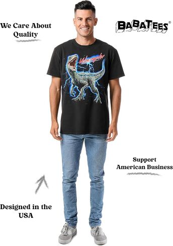 Velociraptor Dinosaur Graphic Tee - Funny T Shirts for Men and Women - Jurassic Themed 100% Heavyweight Cotton in Saudi Arabia