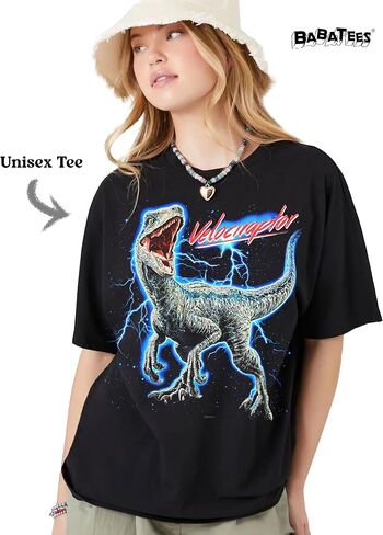 Velociraptor Dinosaur Graphic Tee - Funny T Shirts for Men and Women - Jurassic Themed 100% Heavyweight Cotton in Saudi Arabia