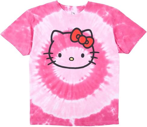 تي شيرت Hello Kitty Character Face رجالي وردي اللون ذو رقبة دائرية وأكمام قصيرة in Saudi Arabia